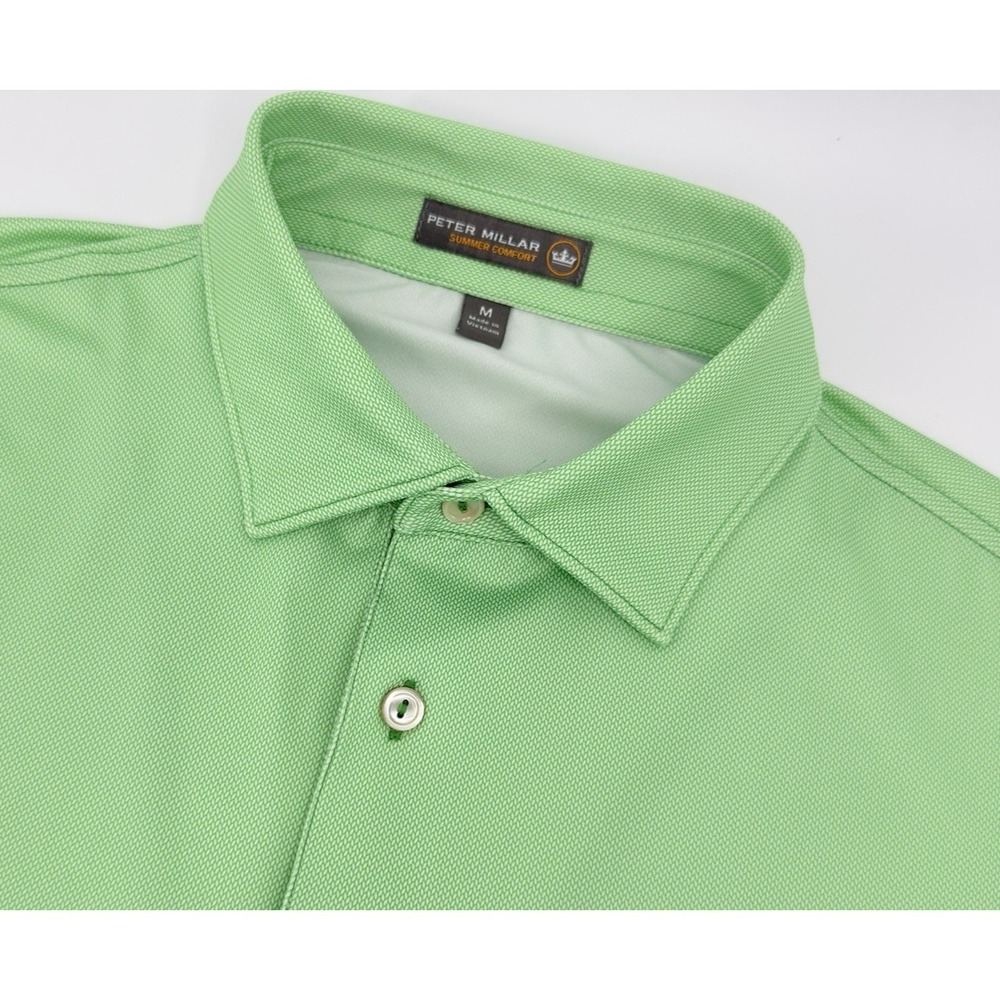 Peter Millar Summer Comfort Polo Mens Medium Green Golf Performance DC Ranch